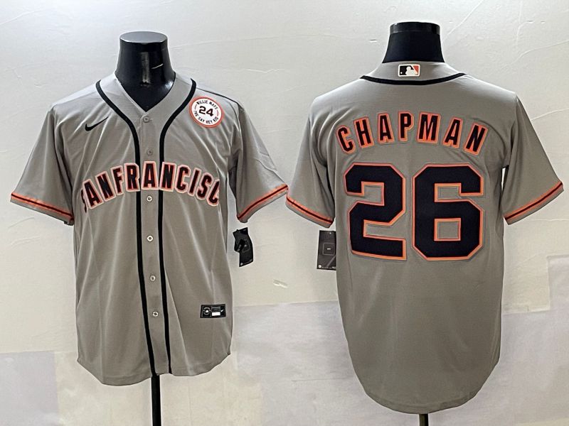 Men San Francisco Giants #26 Chapman Grey Game Nike 2025 MLB Jersey style 37->san francisco giants->MLB Jersey
